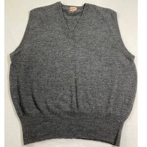 VTG 60s Byford Gray Wool Sweater Vest size M Made in England